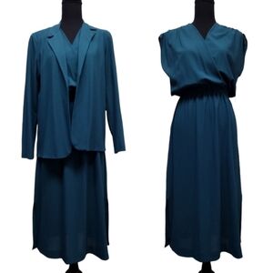 Samuel Blue vintage jacket and dress set size 12